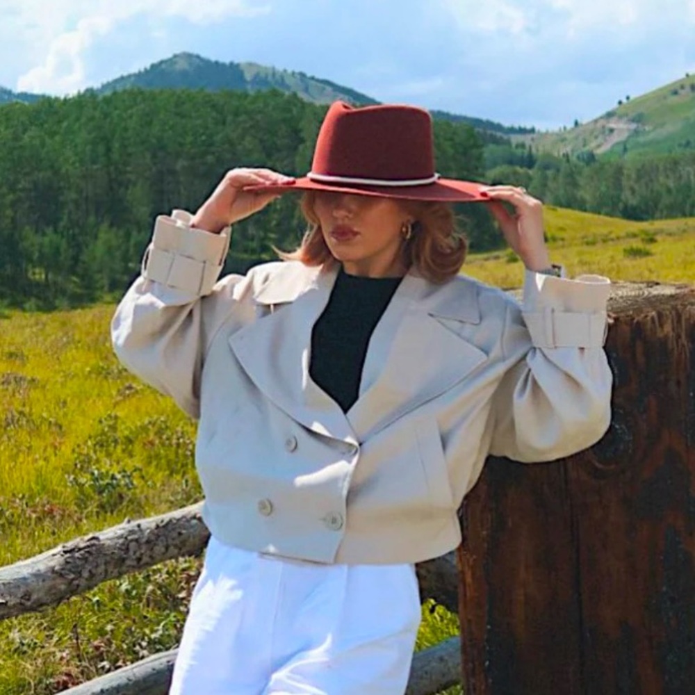 Darling Flora Jacket Beige cropped trench coat size S
